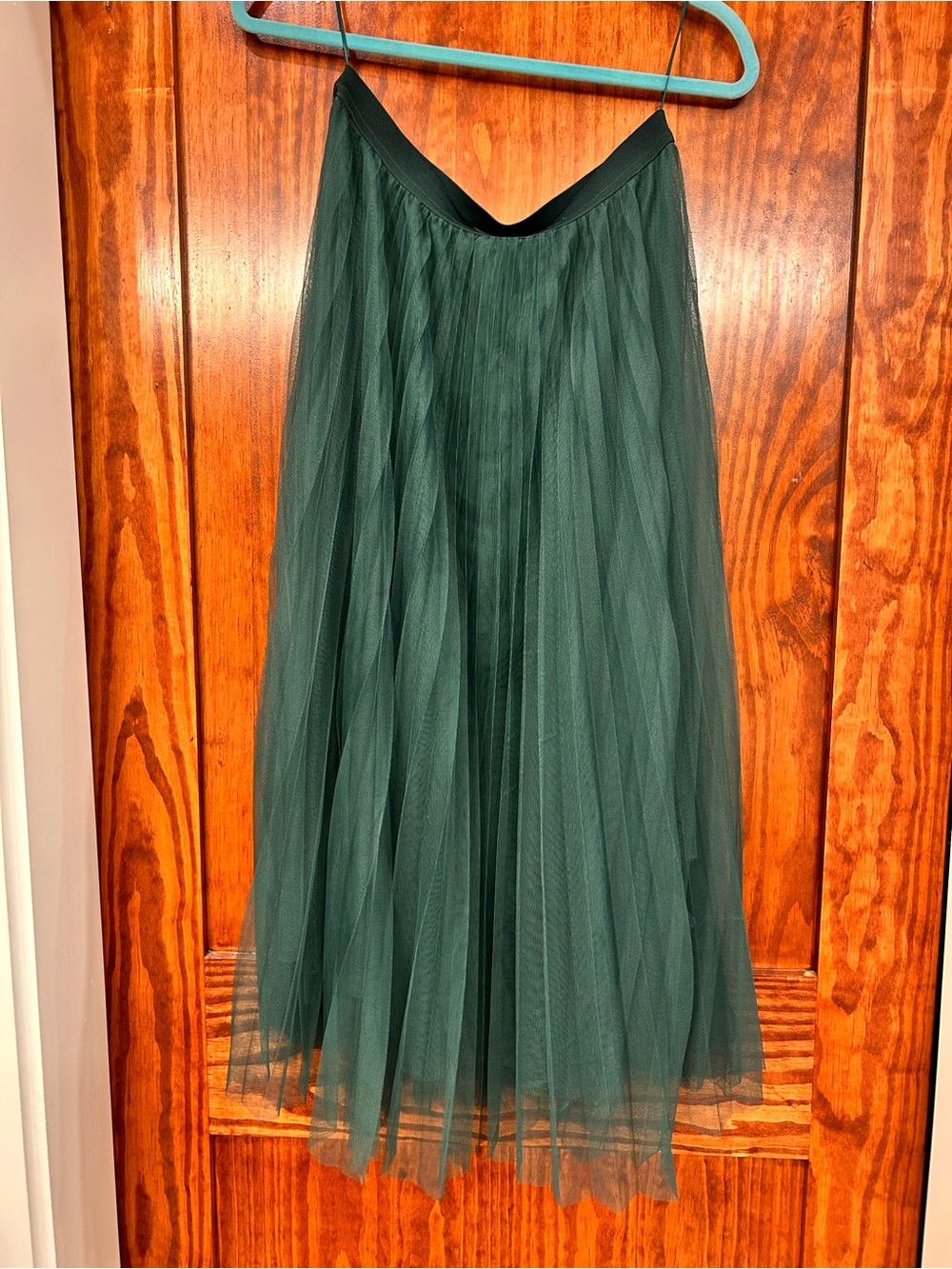 Dark Green Maxi Tulle Skirt - Elegant Layered Design
